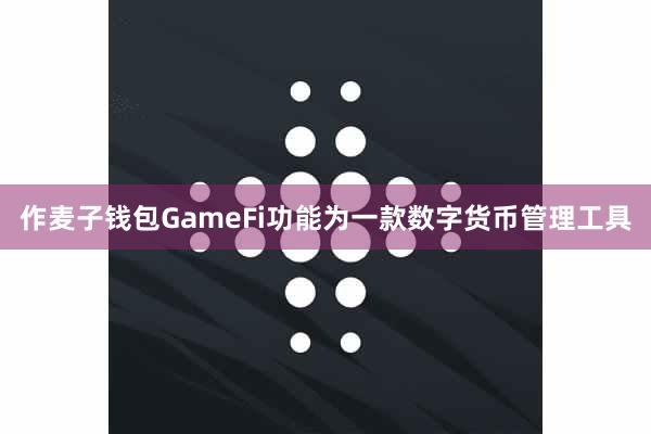 作麦子钱包GameFi功能为一款数字货币管理工具