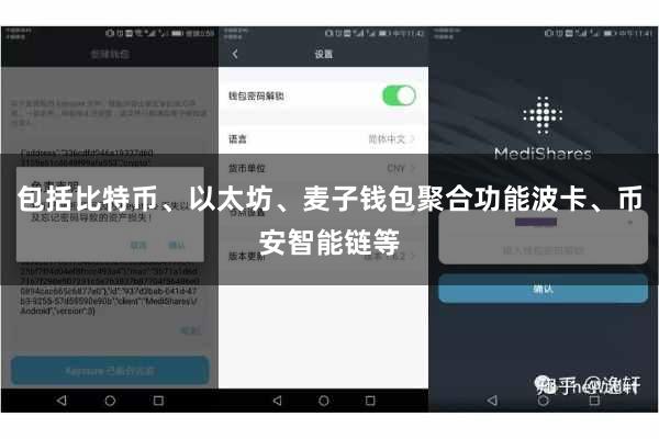 包括比特币、以太坊、麦子钱包聚合功能波卡、币安智能链等