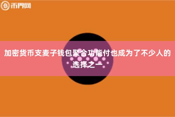 加密货币支麦子钱包聚合功能付也成为了不少人的选择之一